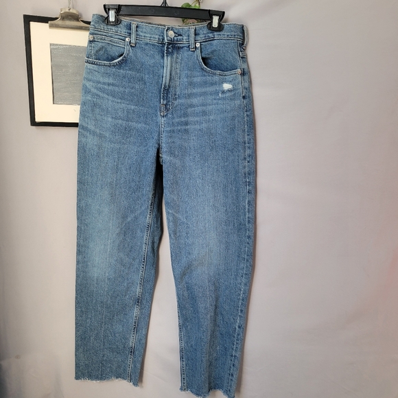 Everlane The Way High Denim Jean Organic Cotton Raw Hem 30 Long - Picture 3 of 16